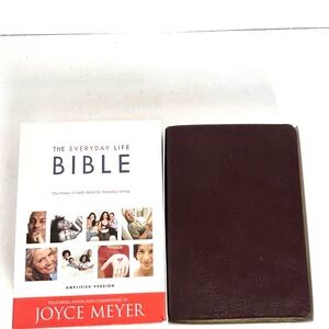 JOYCE MEYER Everyday Life Amplified Bible Notes Commentary Bond Leather Burgundy